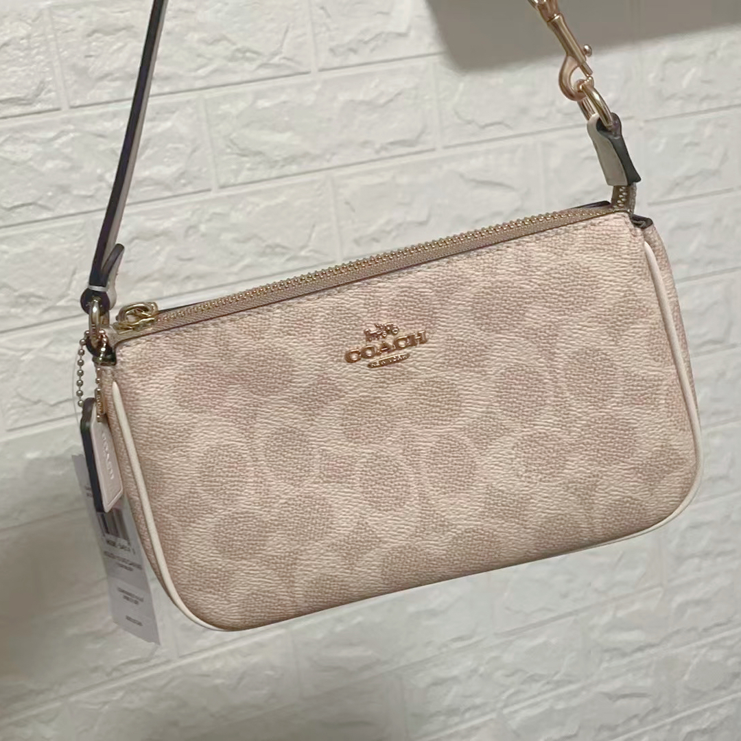 custom review-COACH Nolita Покрытый холст Одно плечо Сумка Маленькая Женская Песочный Мел Белый