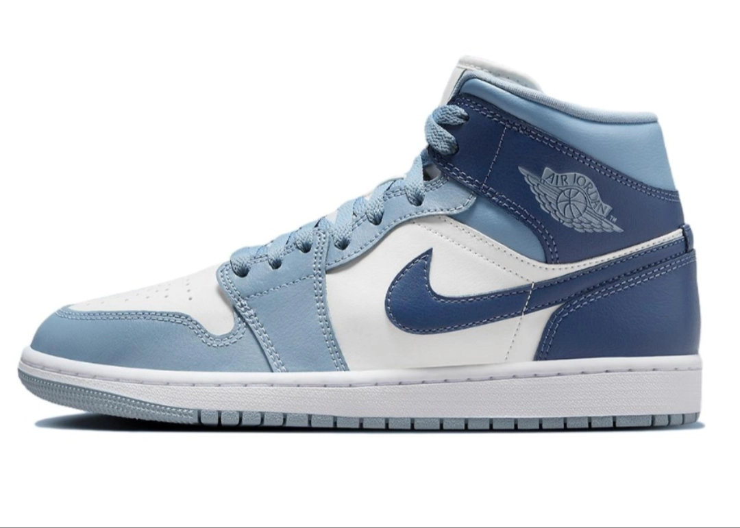 custom review-Air Jordan 1 Mid Sail Diffused Blue Women's