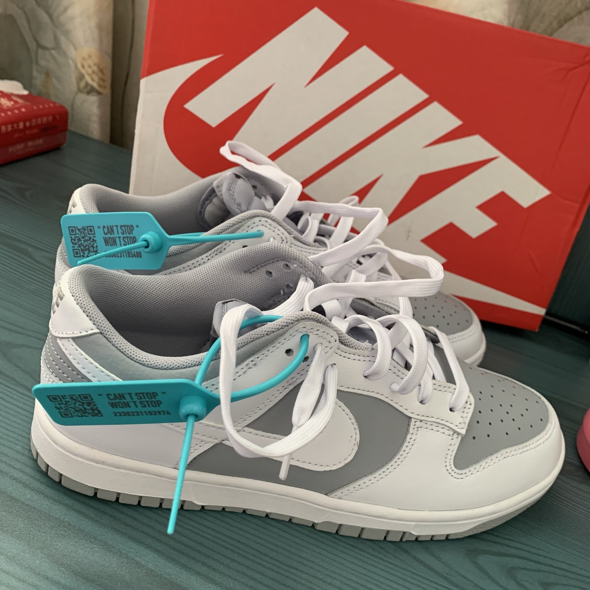 custom review-Nike Dunk Retro Low Скейтборд Кроссовки Мужские Wolf Gray White