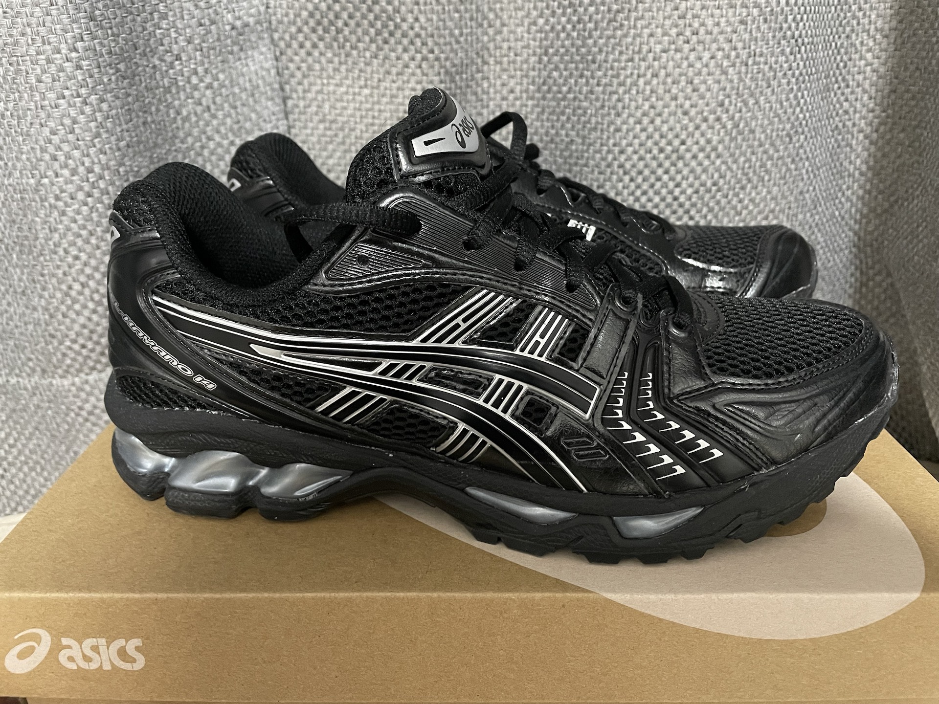 custom review-ASICS Gel Kayano 14 Устойчивый к истиранию Дышащая Поддержка Низкий Верх Повседневная Обувь Унисекс Черный
