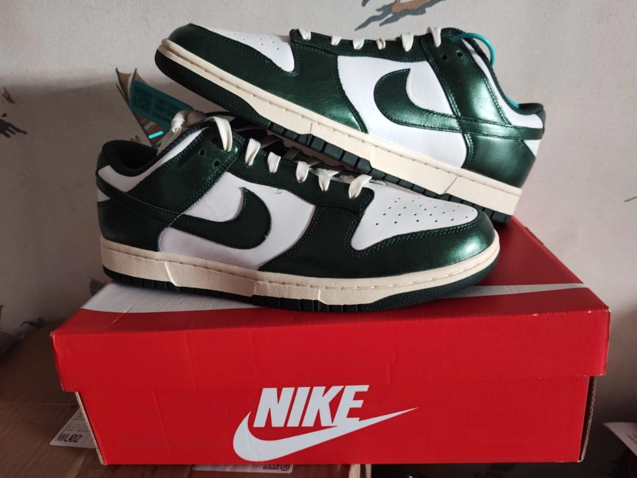 custom review-Nike Dunk 'Винтажный зеленый' Низкие кроссовки для скейтбординга Женские Белый Зеленый