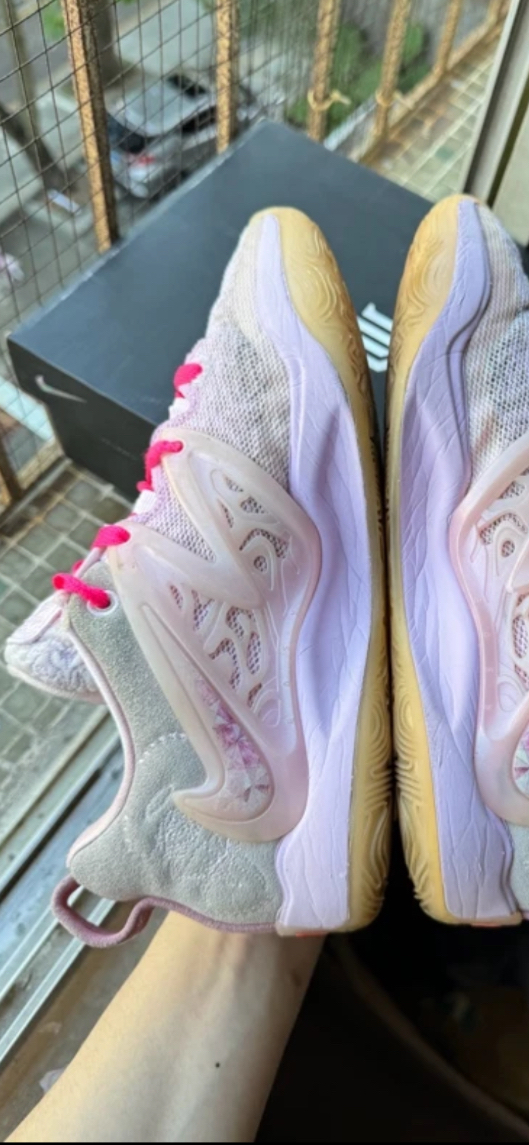 custom review-Nike KD 15 Low Топ Баскетбольные кроссовки Унисекс Розовый Азиатская версия