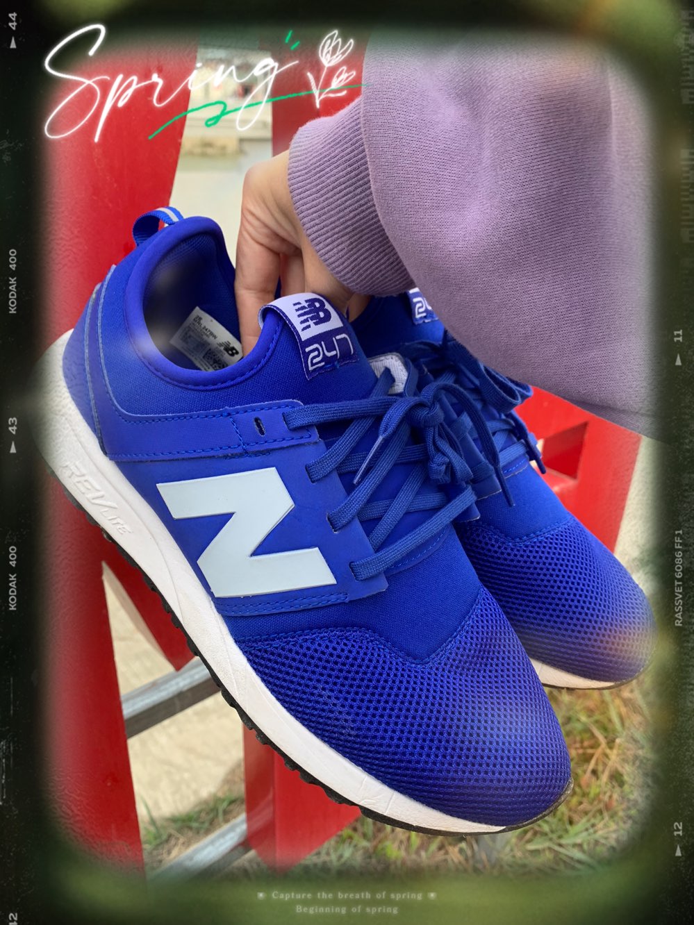 🎉新百伦克莱因蓝色运动鞋,穿上就是整条街最靓的仔!🏃💨