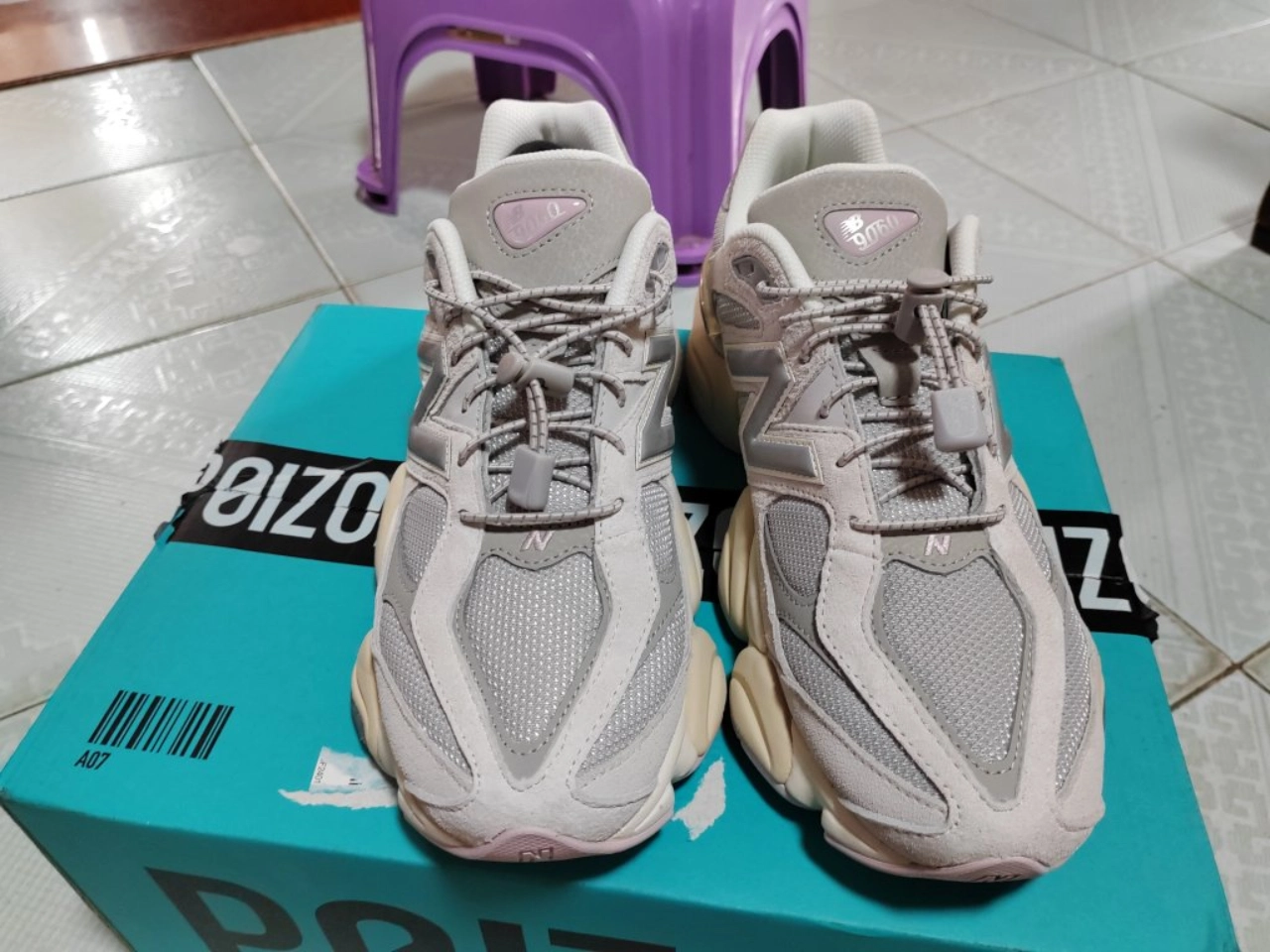 custom review-New Balance NB 9060 Повседневная обувь Низкий топ Светло-серый фиолетовый Унисекс