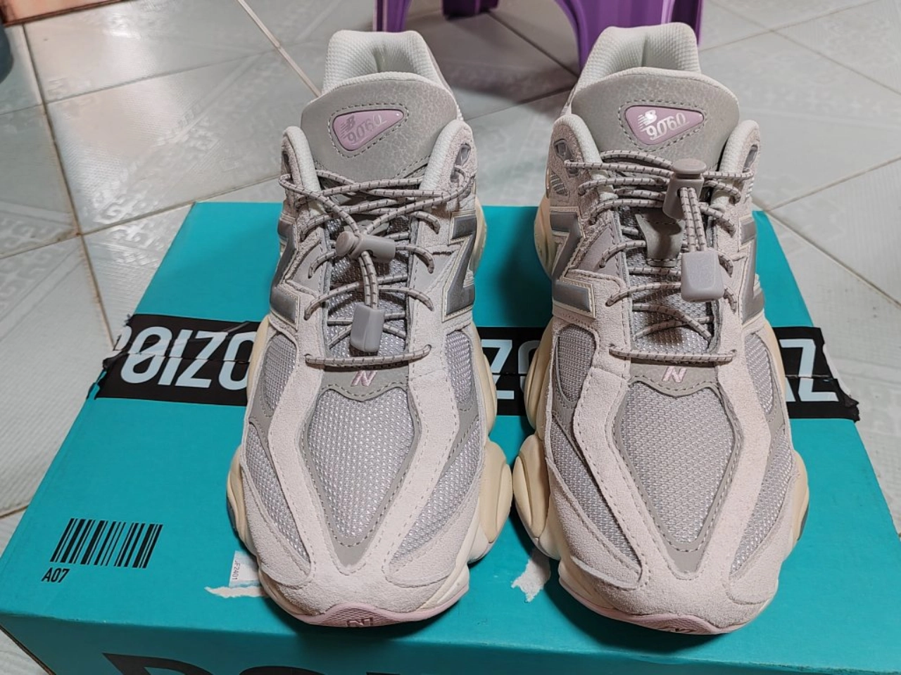 custom review-New Balance NB 9060 Повседневная обувь Низкий топ Светло-серый фиолетовый Унисекс