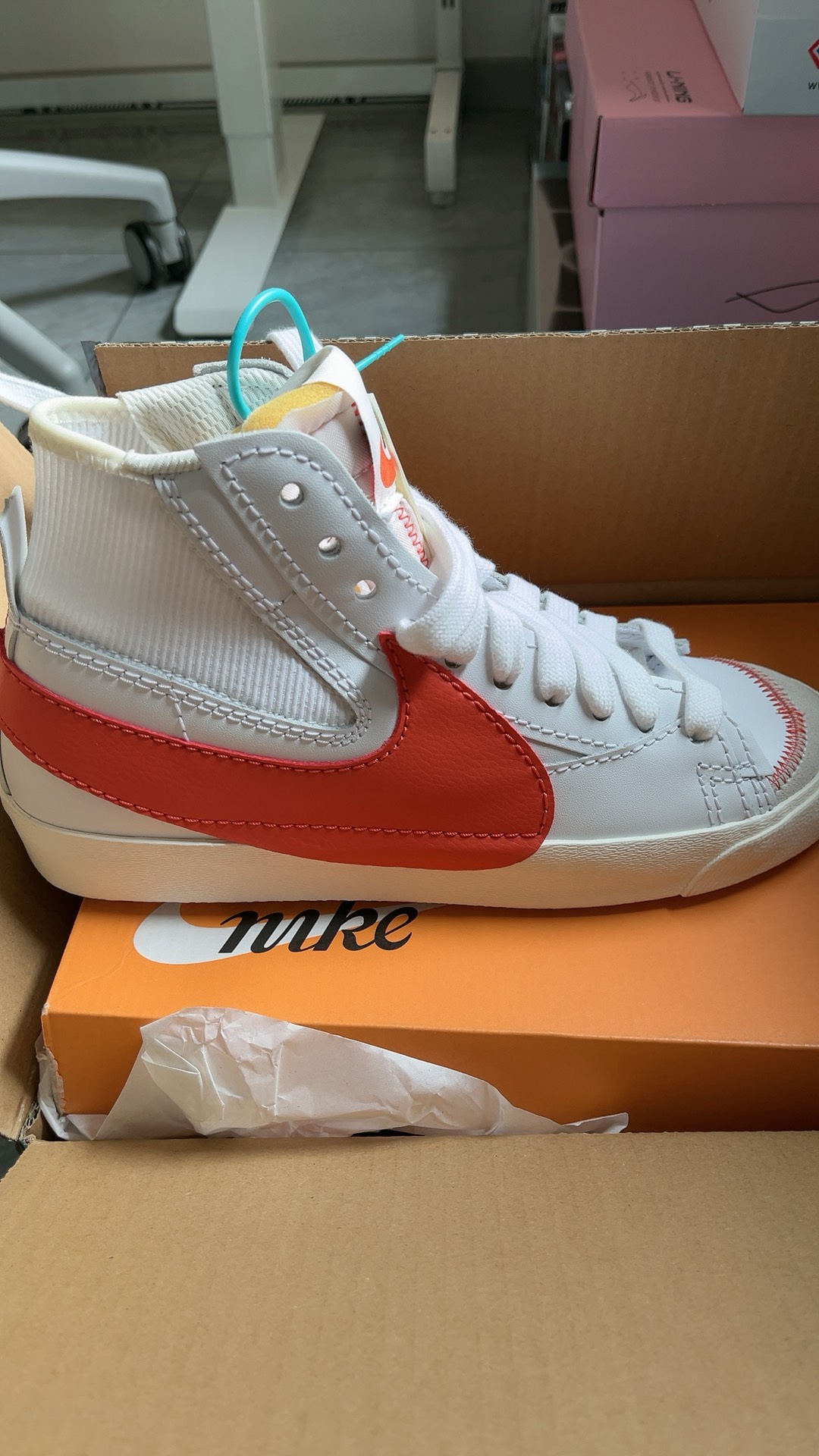 custom review-Nike Blazer Mid Топ Скейтборд Кроссовки Унисекс Белый Красный