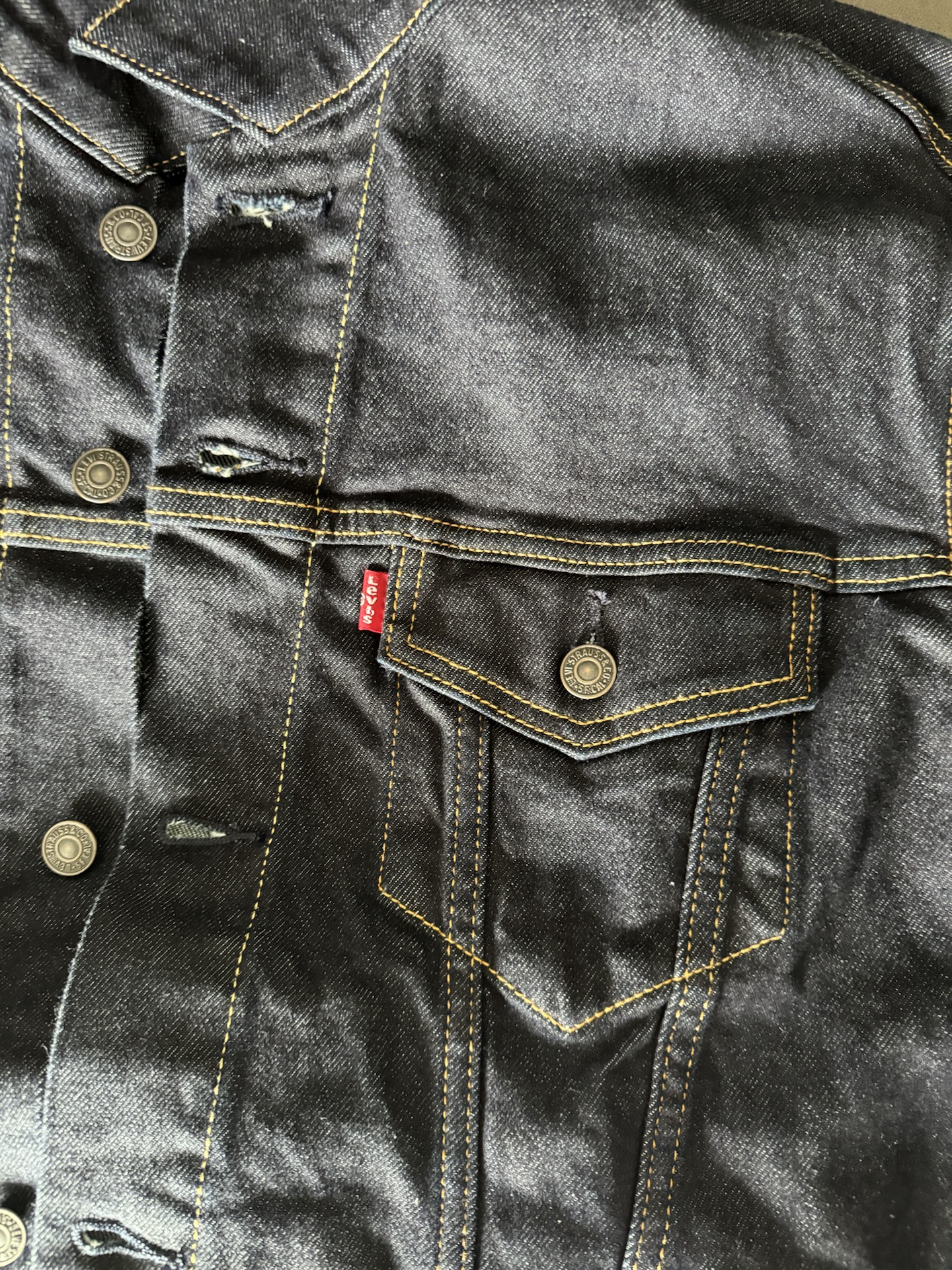 custom review-Levis Джинсовая Куртка Мужская Темно-Синяя