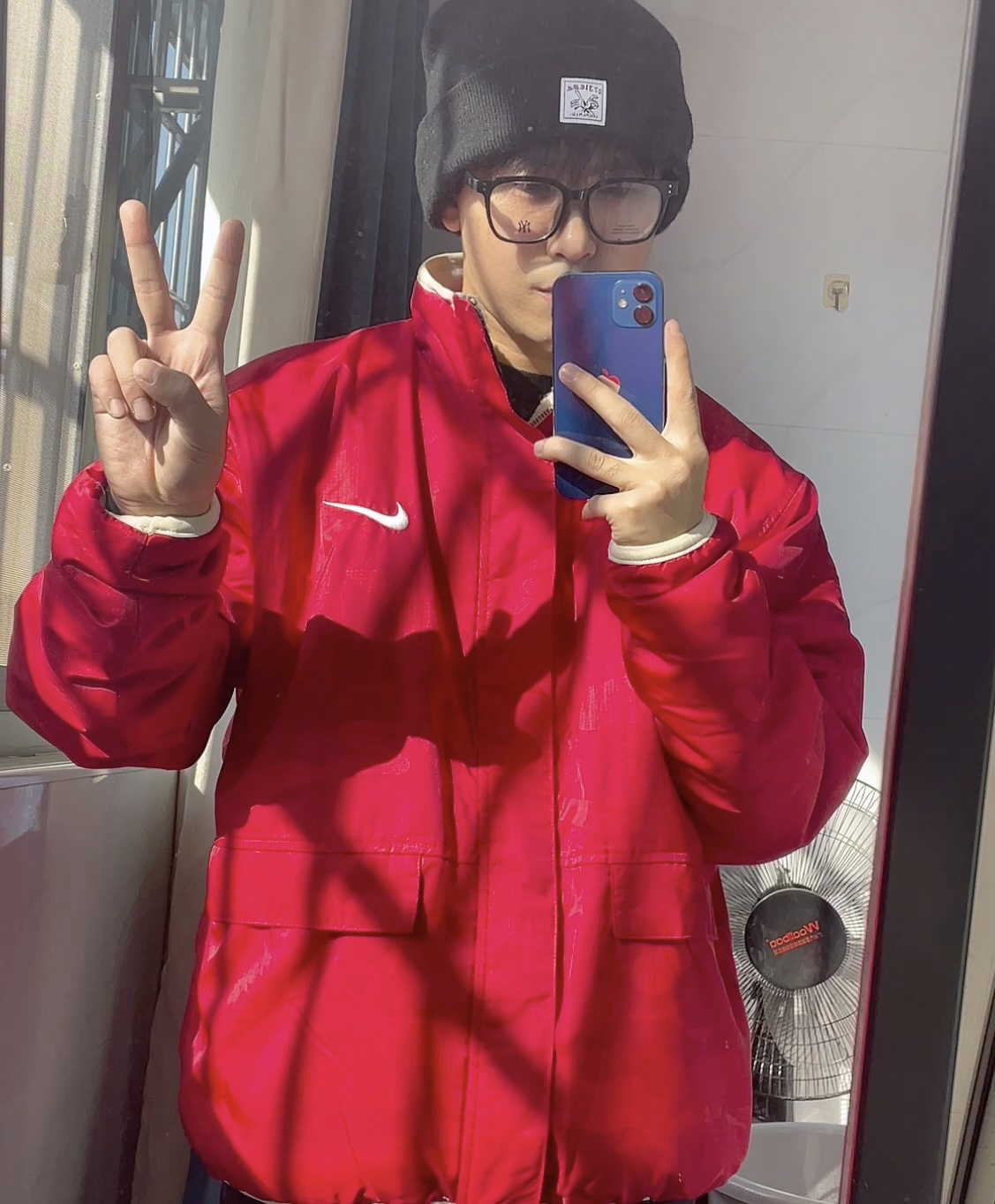 custom review-Nike Sportswear Куртка Мужская Dun Белый Университетский Красный