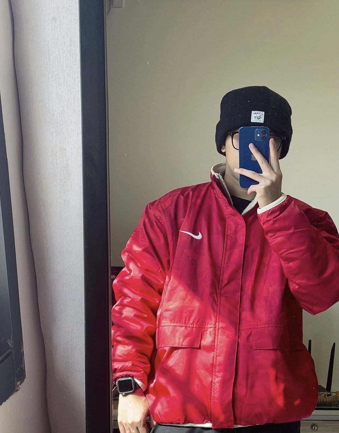 custom review-Nike Sportswear Куртка Мужская Dun Белый Университетский Красный