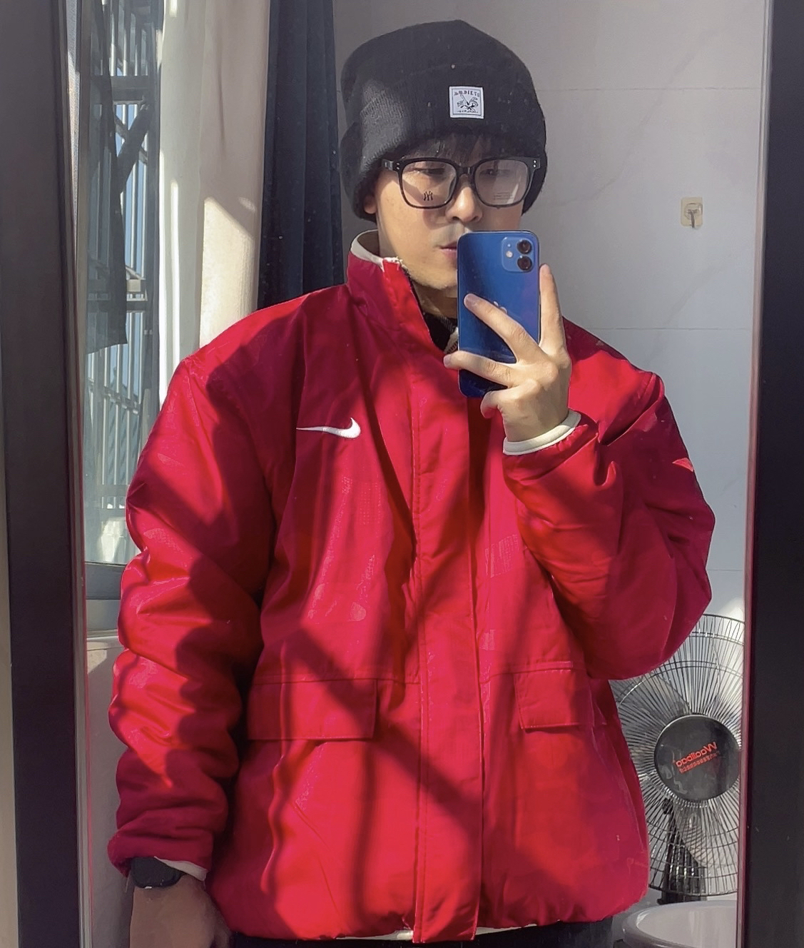 custom review-Nike Sportswear Куртка Мужская Dun Белый Университетский Красный
