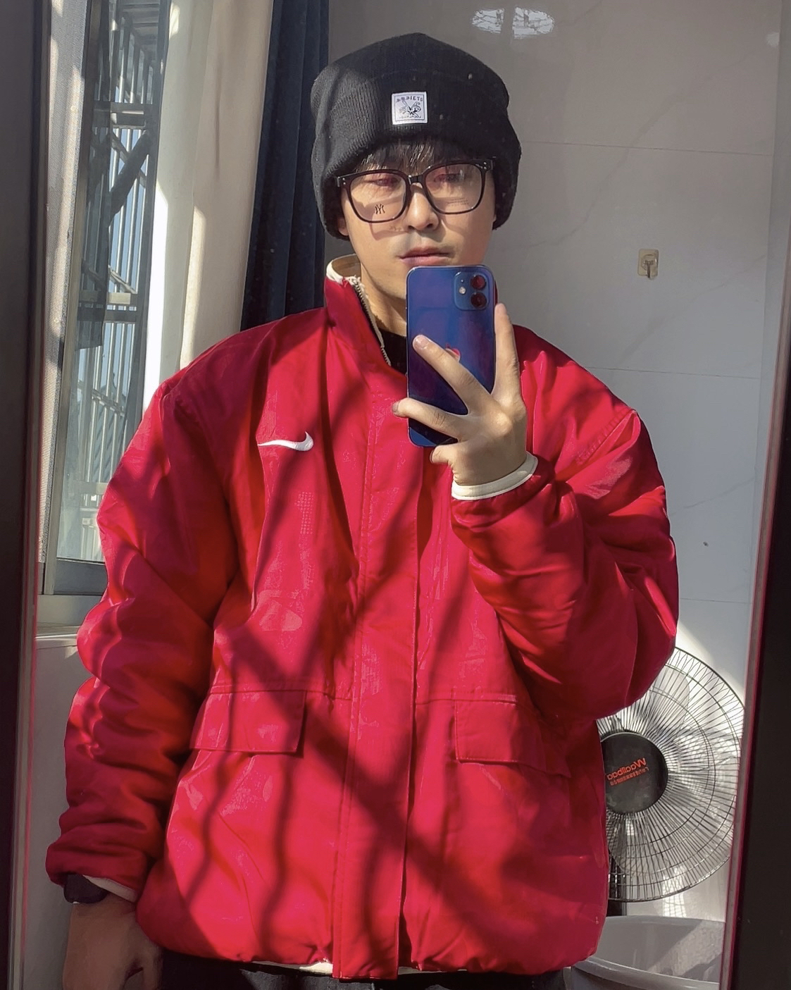 custom review-Nike Sportswear Куртка Мужская Dun Белый Университетский Красный