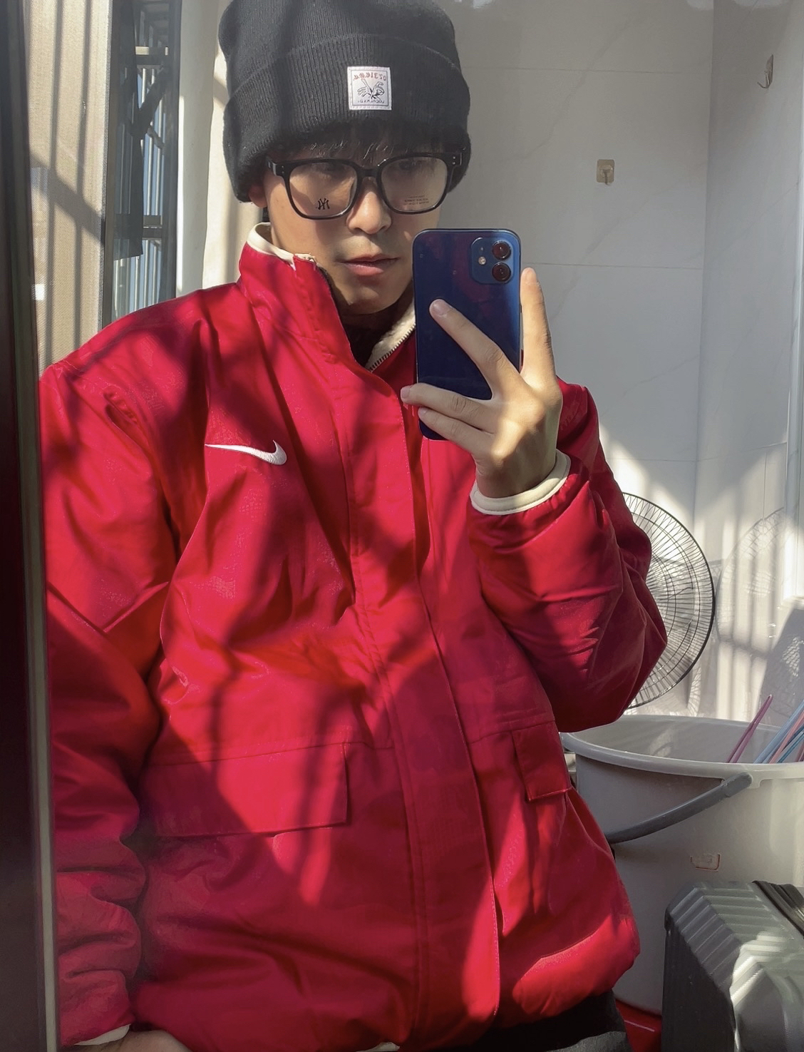 custom review-Nike Sportswear Куртка Мужская Dun Белый Университетский Красный