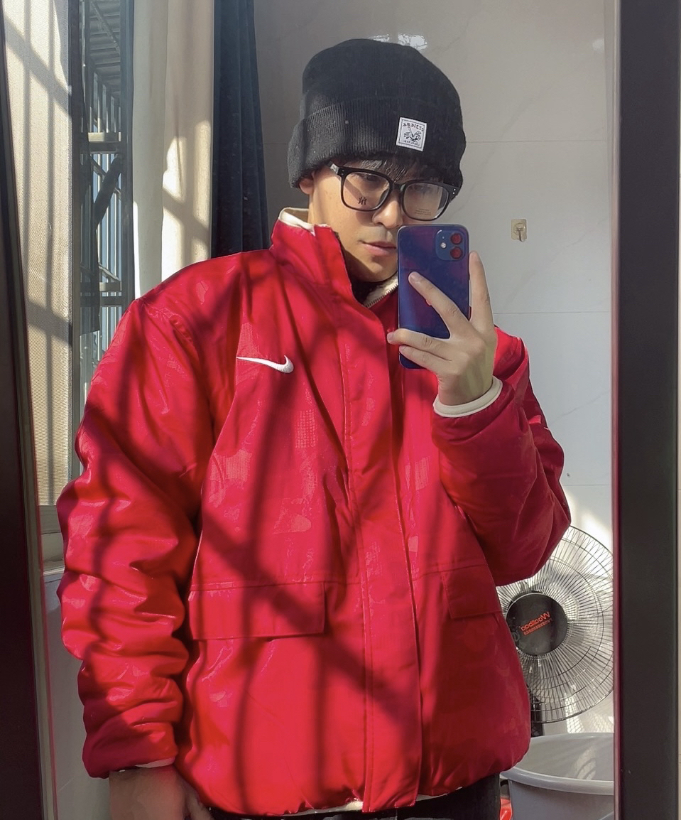 custom review-Nike Sportswear Куртка Мужская Dun Белый Университетский Красный