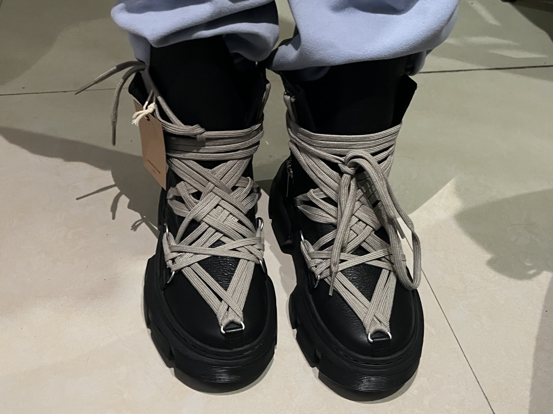 Dr. Martens 1460 DMXL Mega Lace Boot Rick Owens Black - POIZON