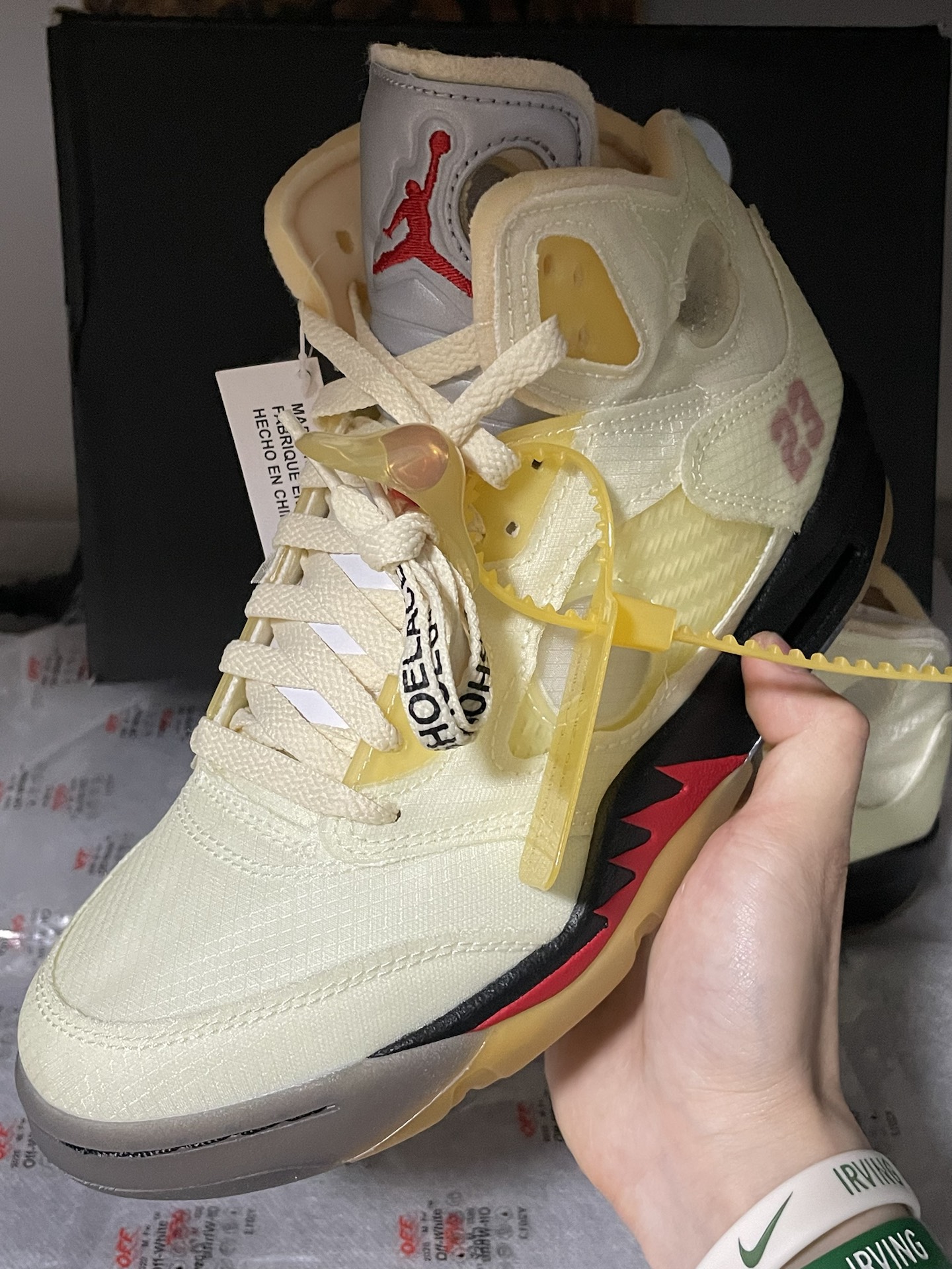 custom review-Air Jordan 5 X Off White Sp 'Sail'