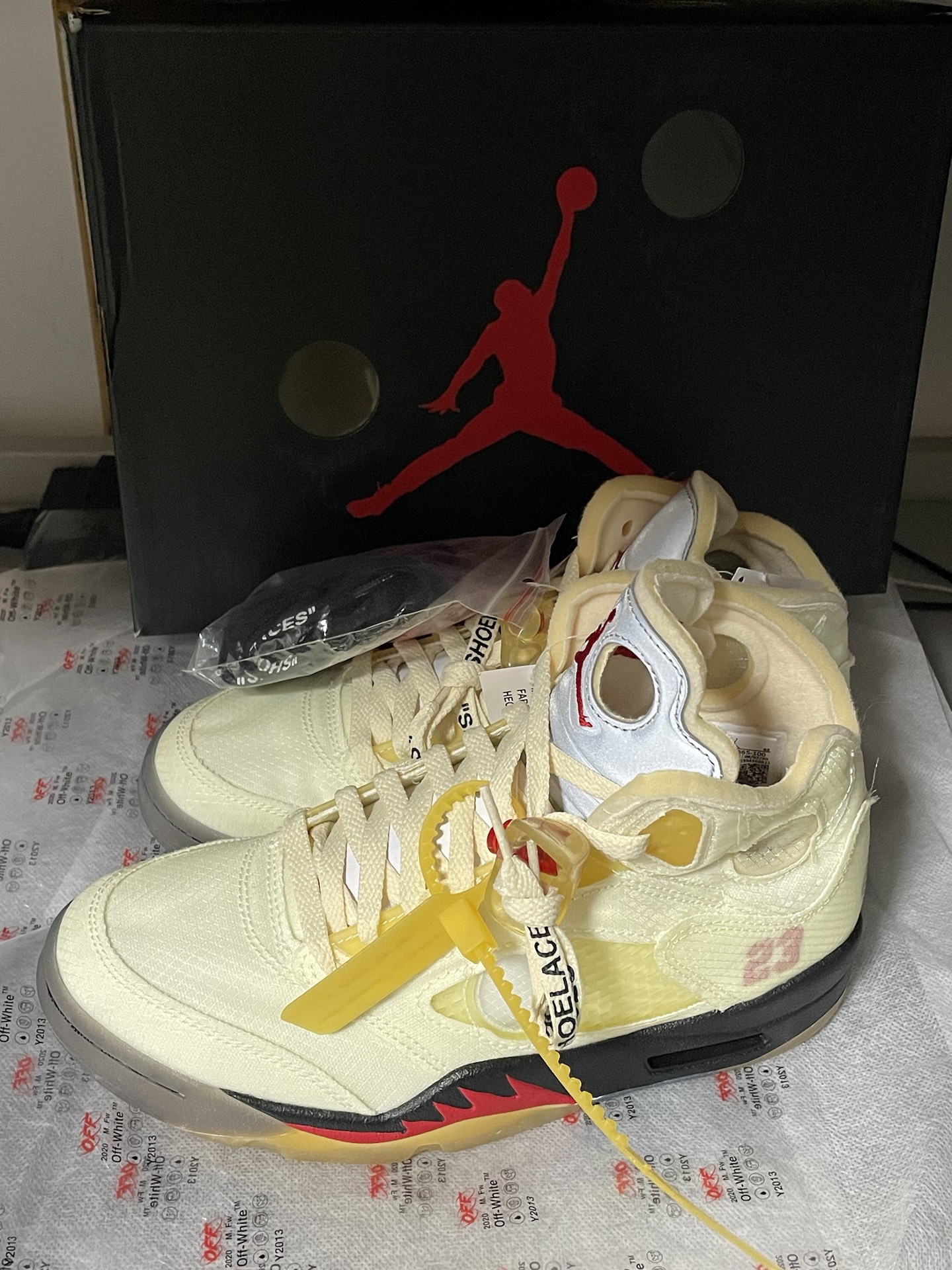 custom review-Air Jordan 5 X Off White Sp 'Sail'