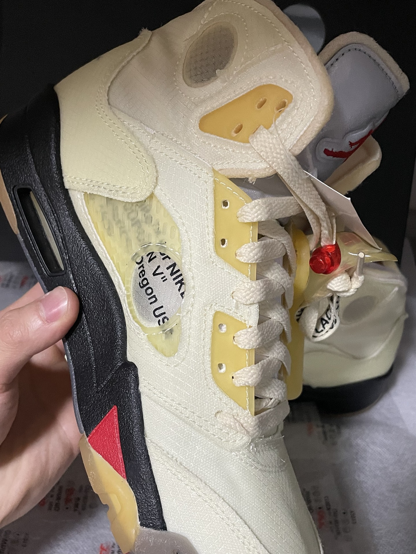 custom review-Air Jordan 5 X Off White Sp 'Sail'