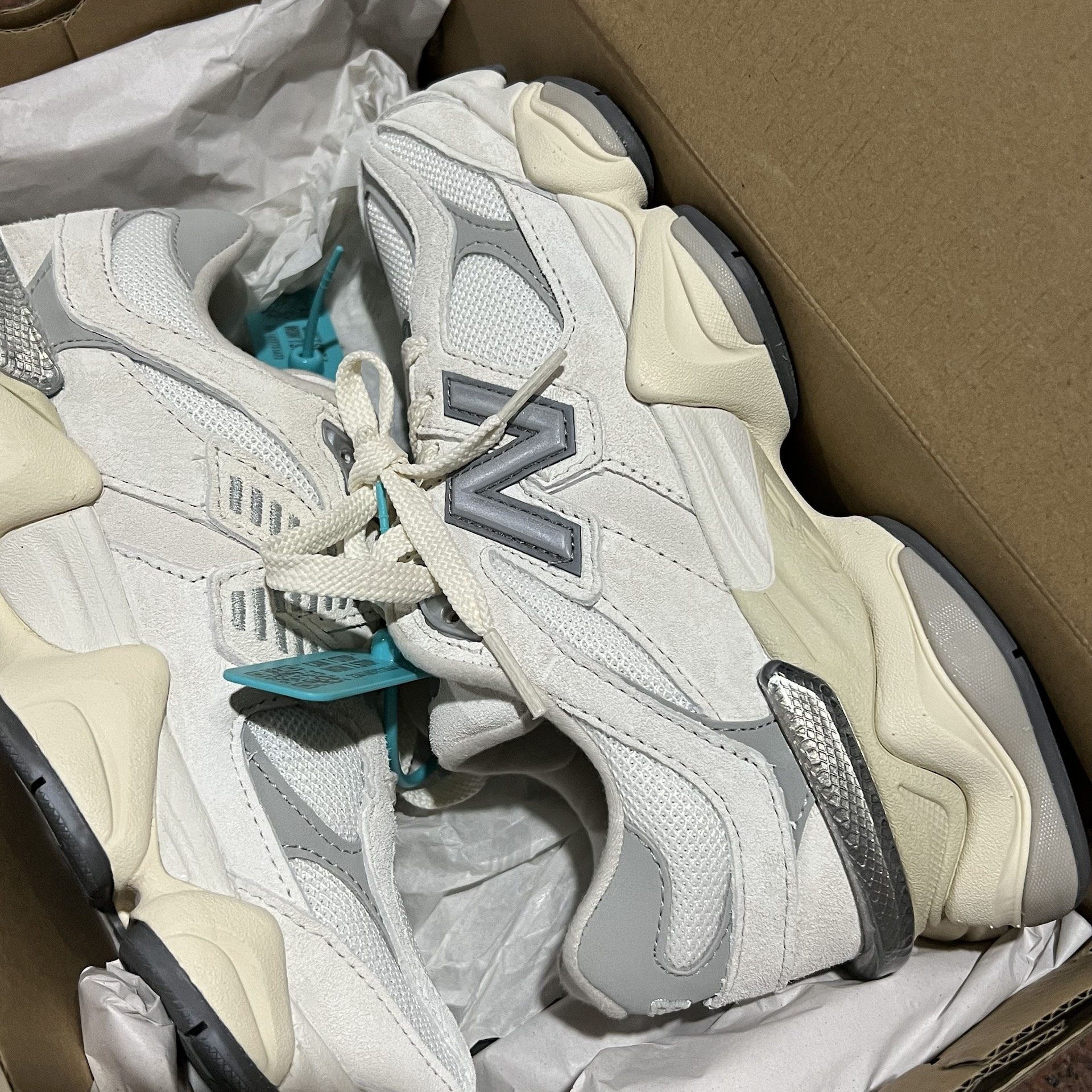 custom review-New Balance NB 9060 Амортизаторы Slip-resistant устойчивые к истиранию Низкий топ Casual Унисекс Серый Белый