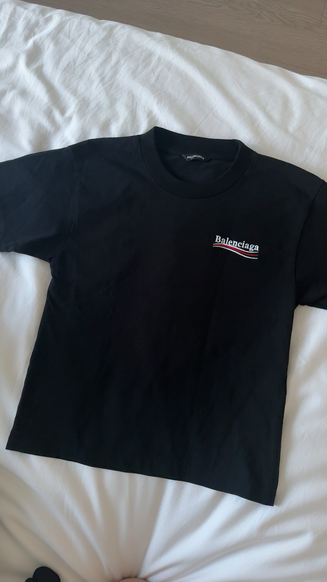 custom review-Balenciaga T-рубашка стандартного кроя черная детская