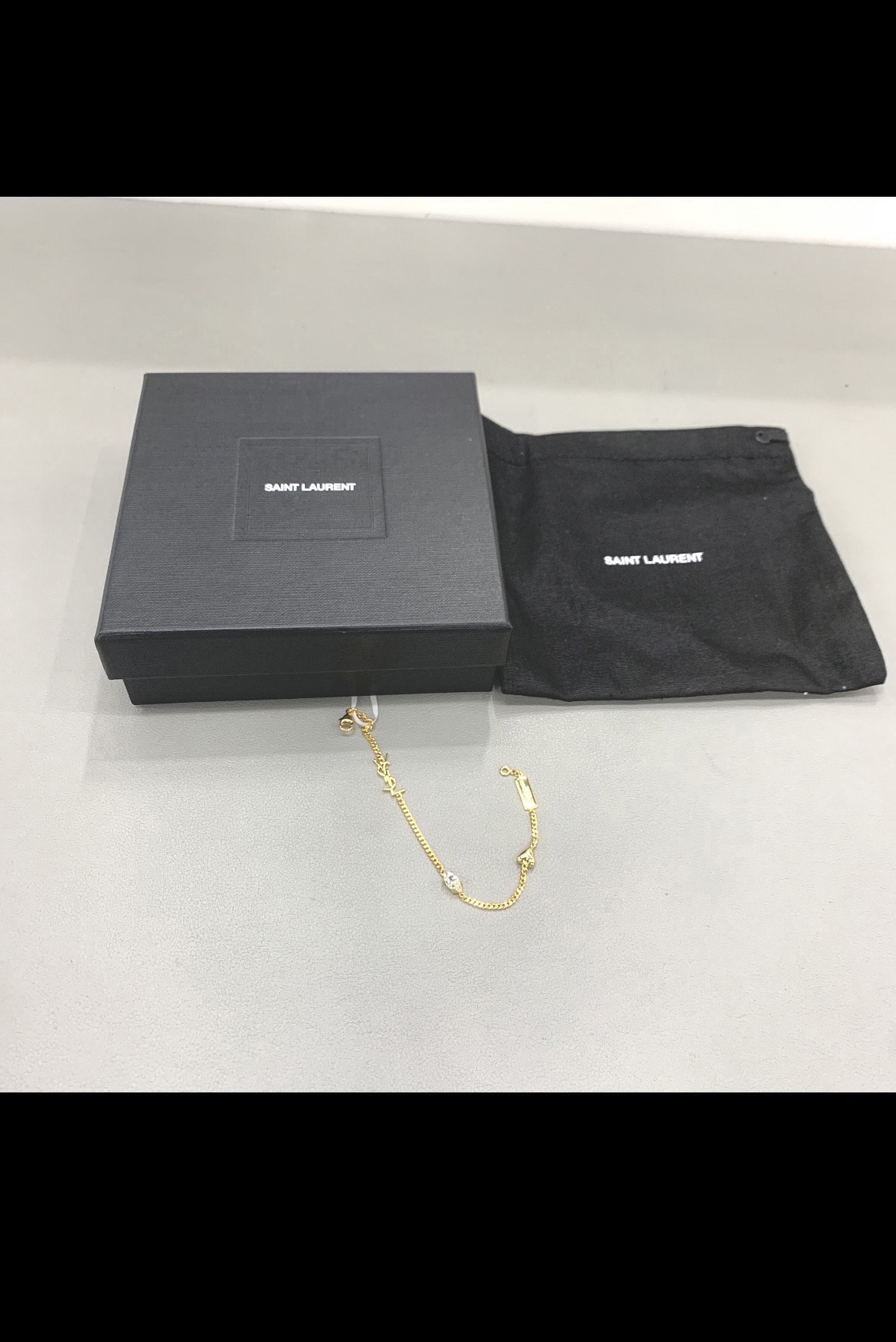 custom review-SAINT LAURENT Кристалл Латунь Браслеты Женские Золото