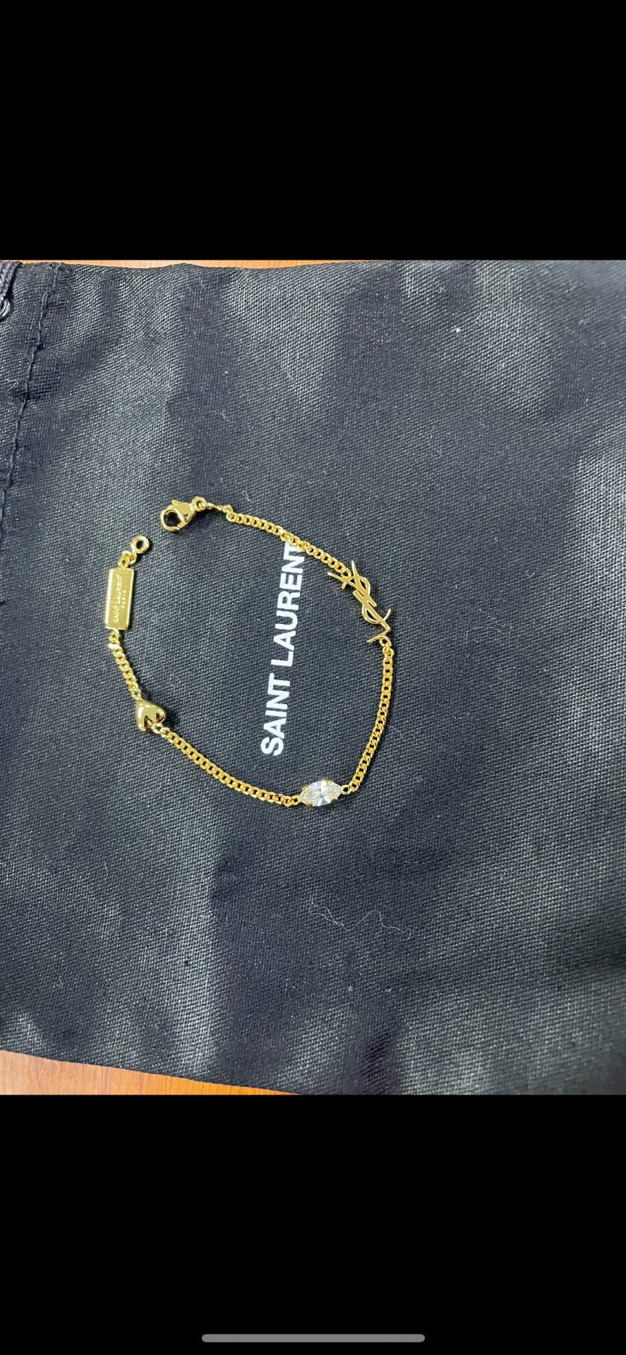 custom review-SAINT LAURENT Кристалл Латунь Браслеты Женские Золото