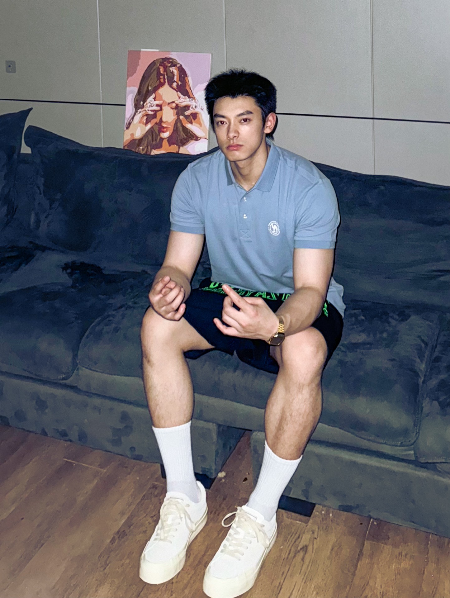 哪个男生能拒绝微紧身polo衫