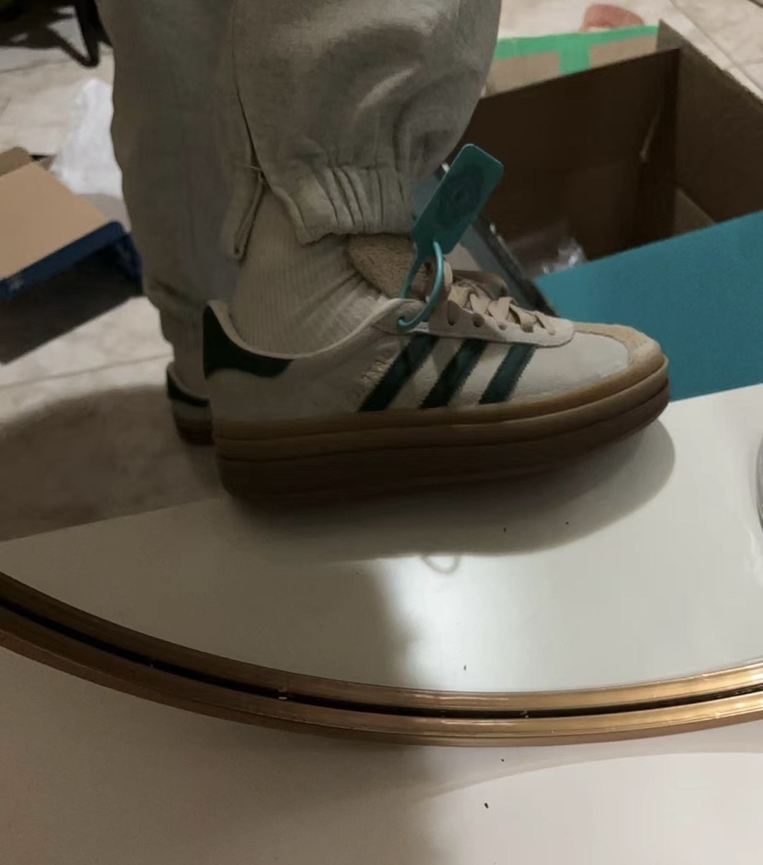 custom review-Adidas Gazelle Bold Magic Beige Collegiate Green Women's
