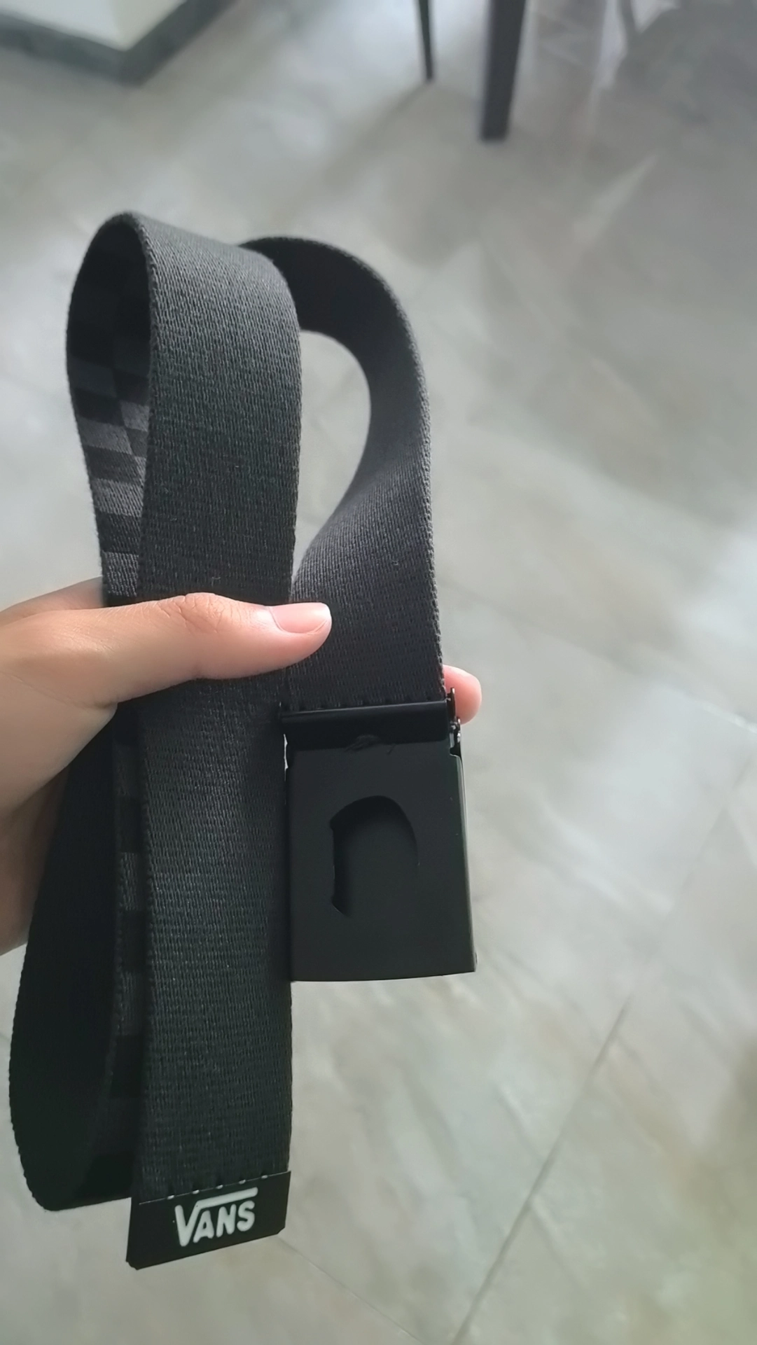 custom review-VANS Полиэстер Кожаные ремни Серый Черный Клетка Мужской