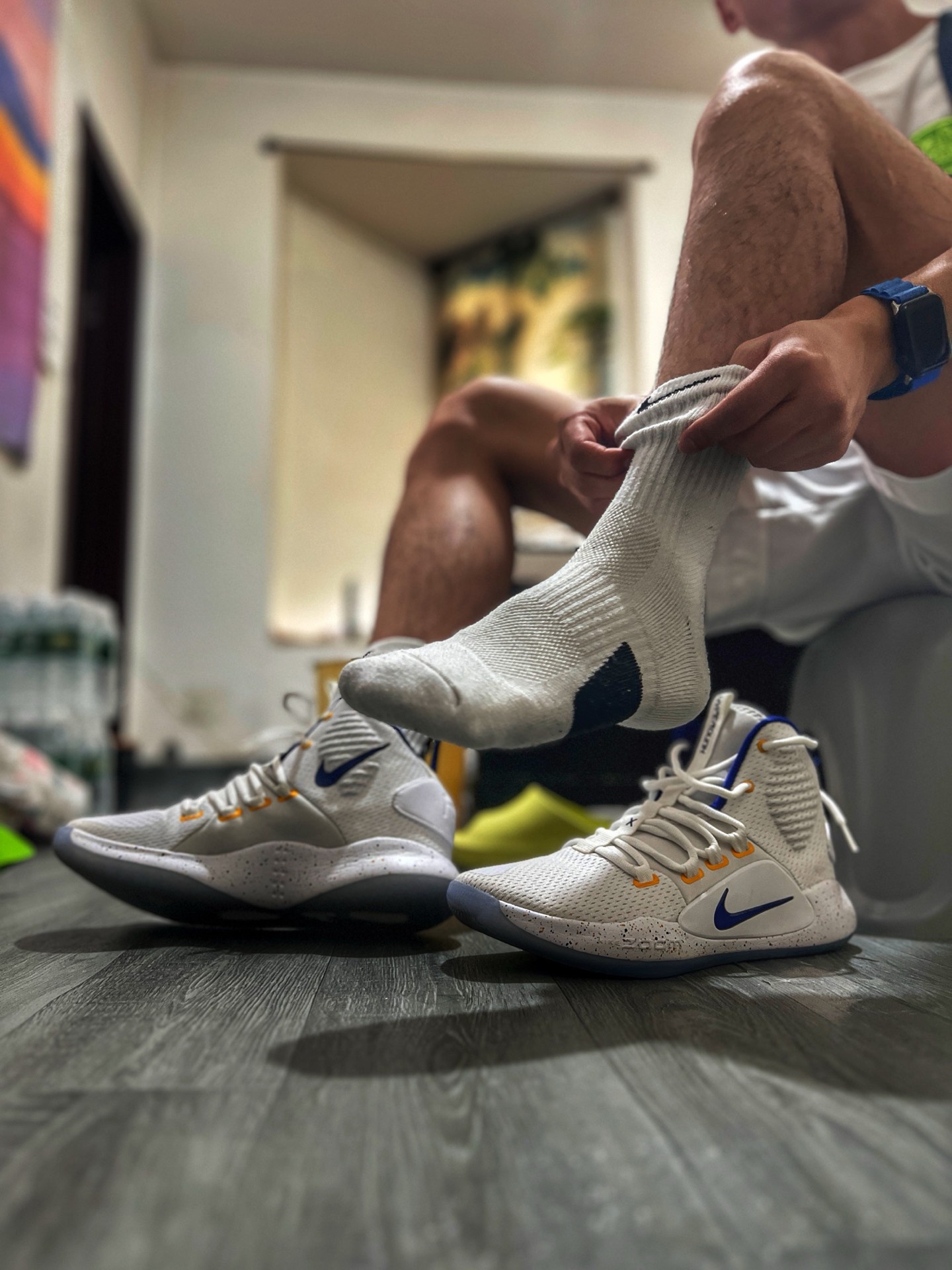 jokic" 约基奇 减震防滑耐磨透气包裹性支撑 中帮 篮球鞋 男款 白蓝