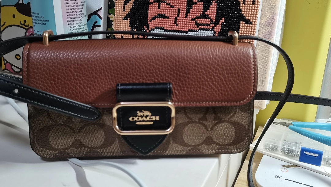 custom review-COACH Morgan Коровья кожа с искусственной кожей Сумка через плечо Маленькая Женская Хаки Красно-коричневый Черный