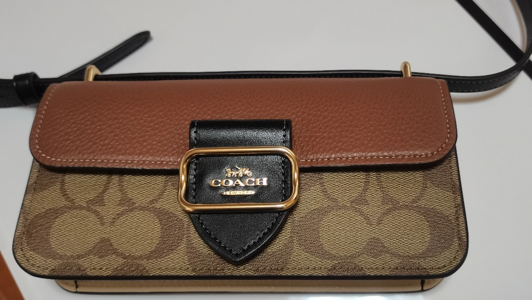 custom review-COACH Morgan Коровья кожа с искусственной кожей Сумка через плечо Маленькая Женская Хаки Красно-коричневый Черный