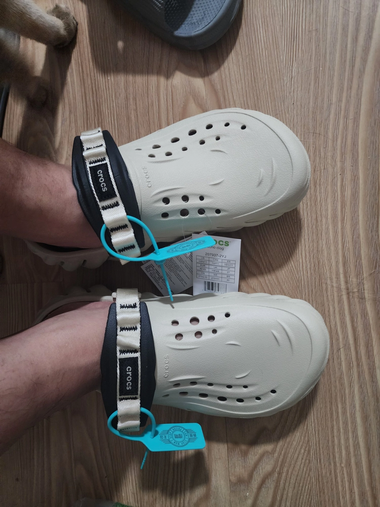 custom review-Crocs Быстросохнущие Баланс Спортивные Сандалии Унисекс Бежевый Черный