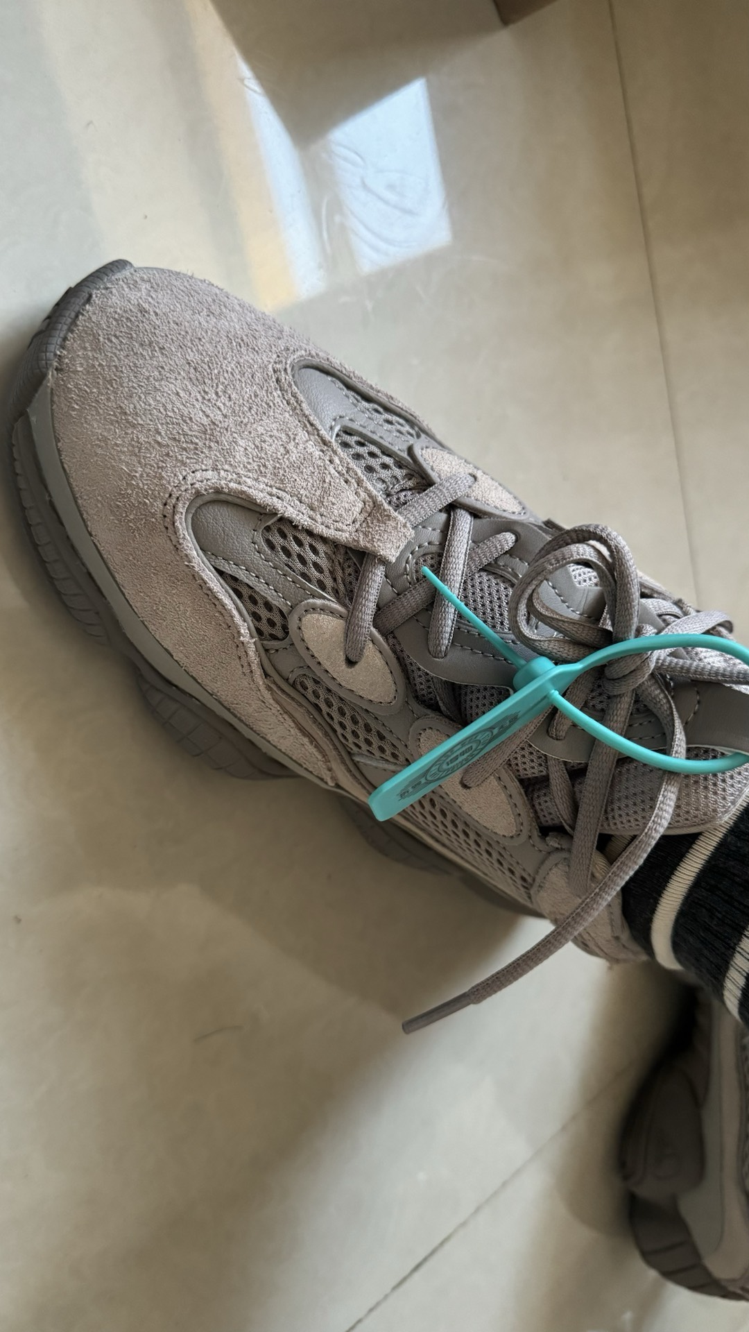 custom review-Adidas Originals Yeezy 500 Мытый серый Пепельный GREY Устойчивый к истиранию Низкий топ Толстая подошва Кроссовки Унисекс Серый