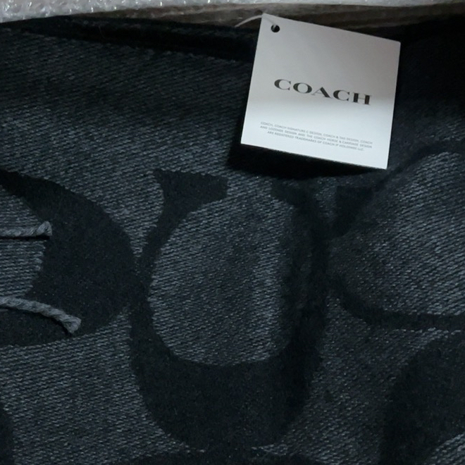 custom review-COACH Шарфы из овечьей шерсти вязаные Унисекс Черный