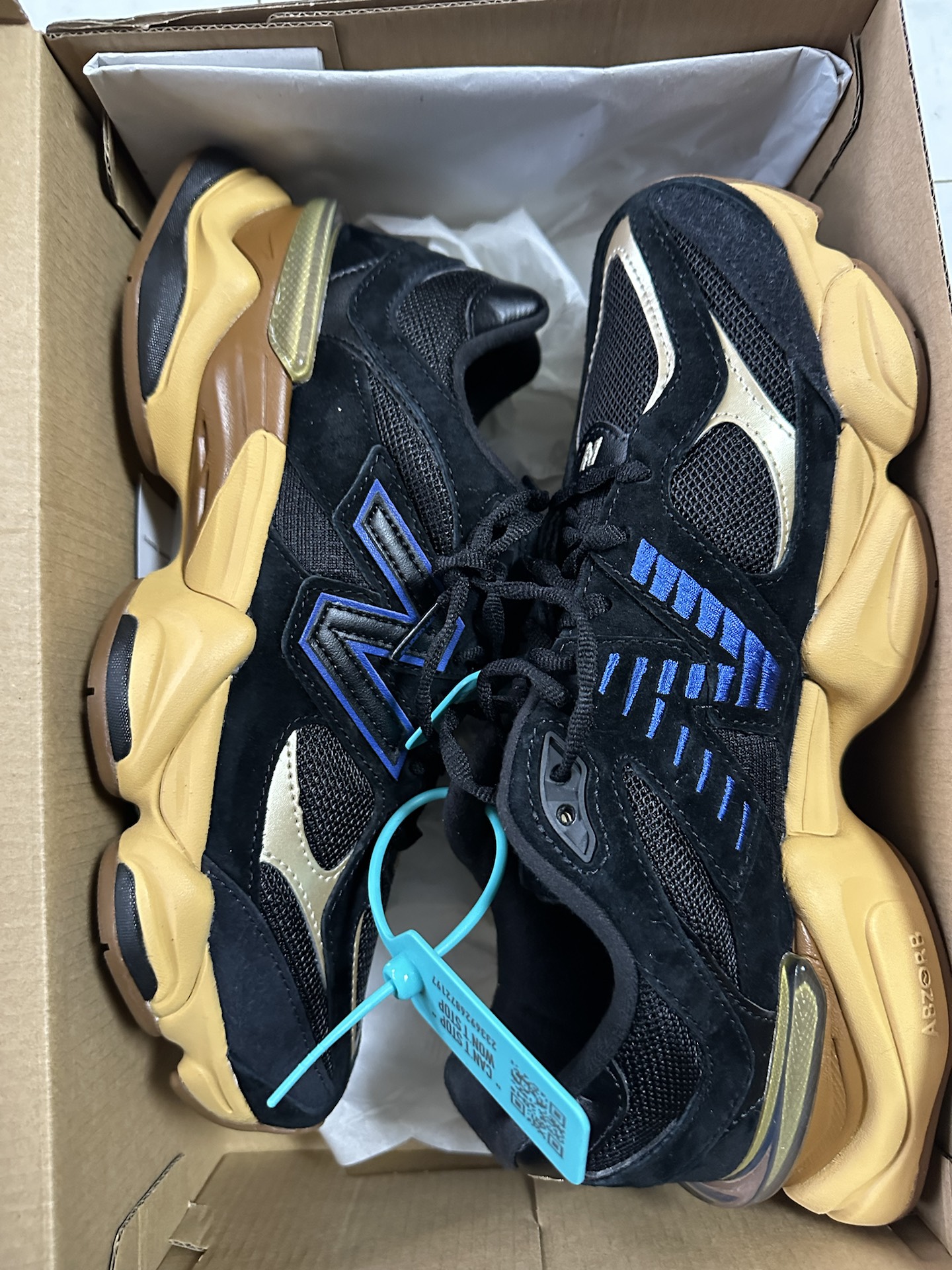 custom review-New Balance NB 9060 Амортизация Износостойкий Низкий Топ Casual Унисекс Черный Желтый