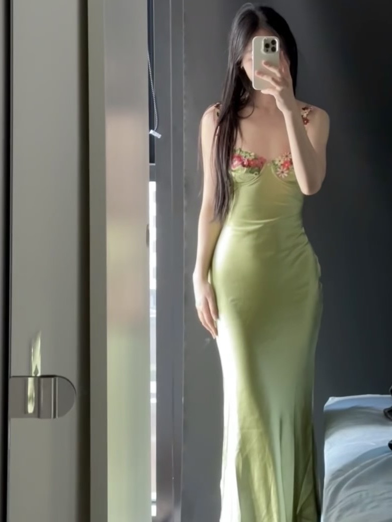 custom review-PRINCESS POLLY KENZIE Макси Платье Слип Платье Женское Авокадо Зеленый