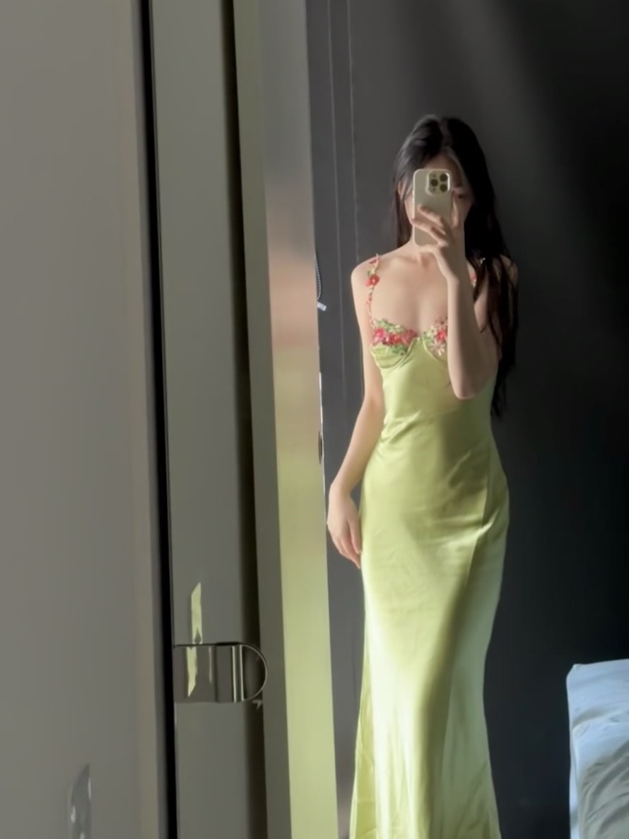 custom review-PRINCESS POLLY KENZIE Макси Платье Слип Платье Женское Авокадо Зеленый