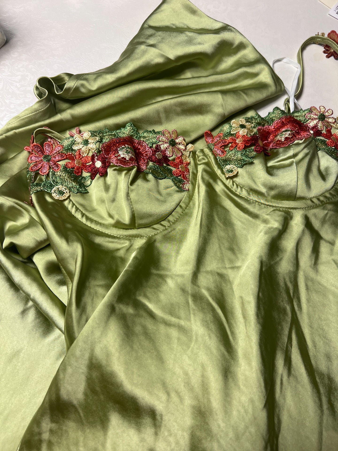 custom review-PRINCESS POLLY KENZIE Макси Платье Слип Платье Женское Авокадо Зеленый