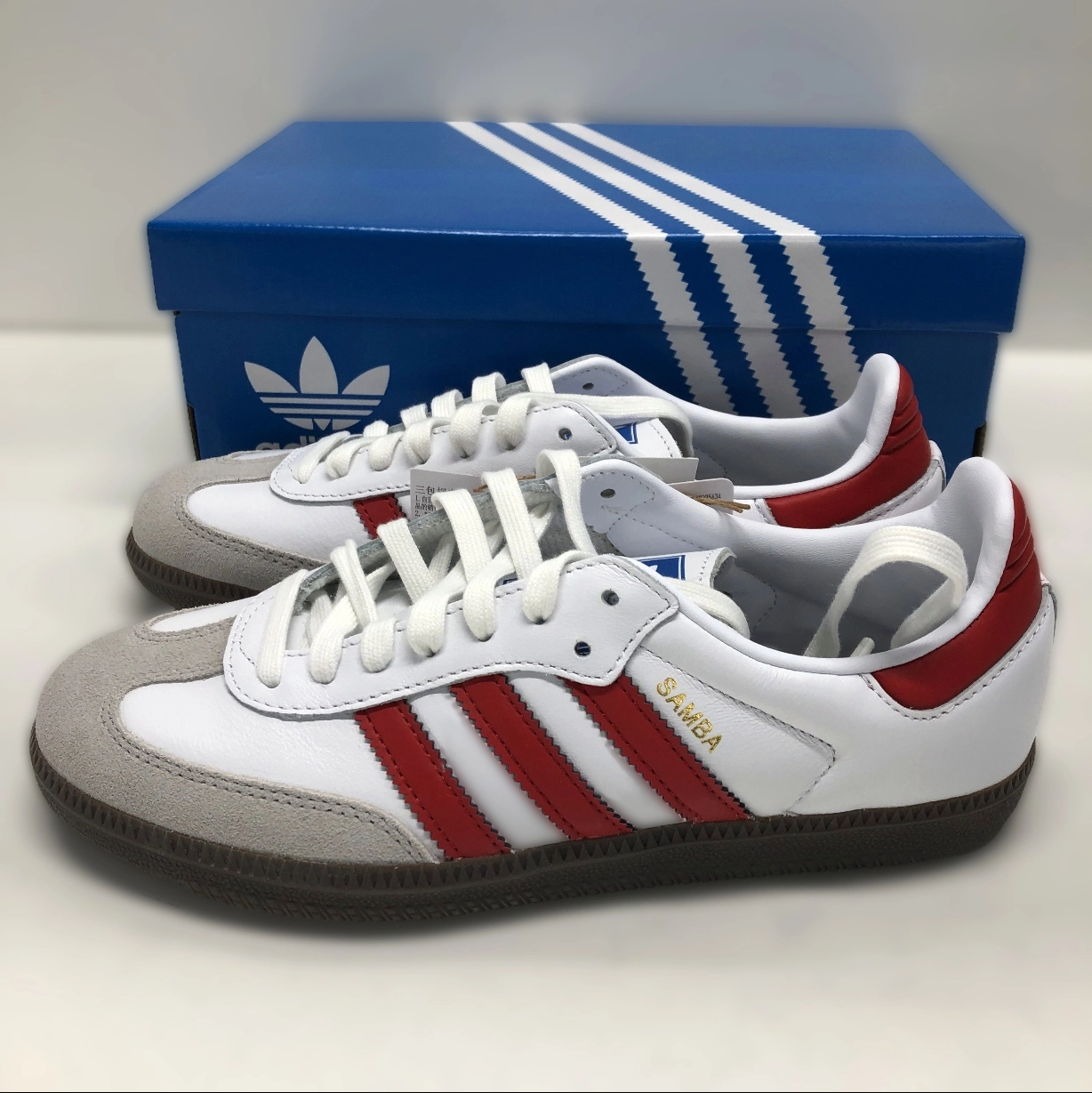 custom review-Adidas Originals SAMBA OG Low Топ Скейтборд Кроссовки Унисекс Белый Красный