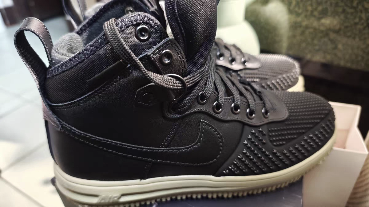 custom review-Nike Lunar Force 1 Duckboots Slip-Resistant High Top Скейтборд Кроссовки Мужские Черные