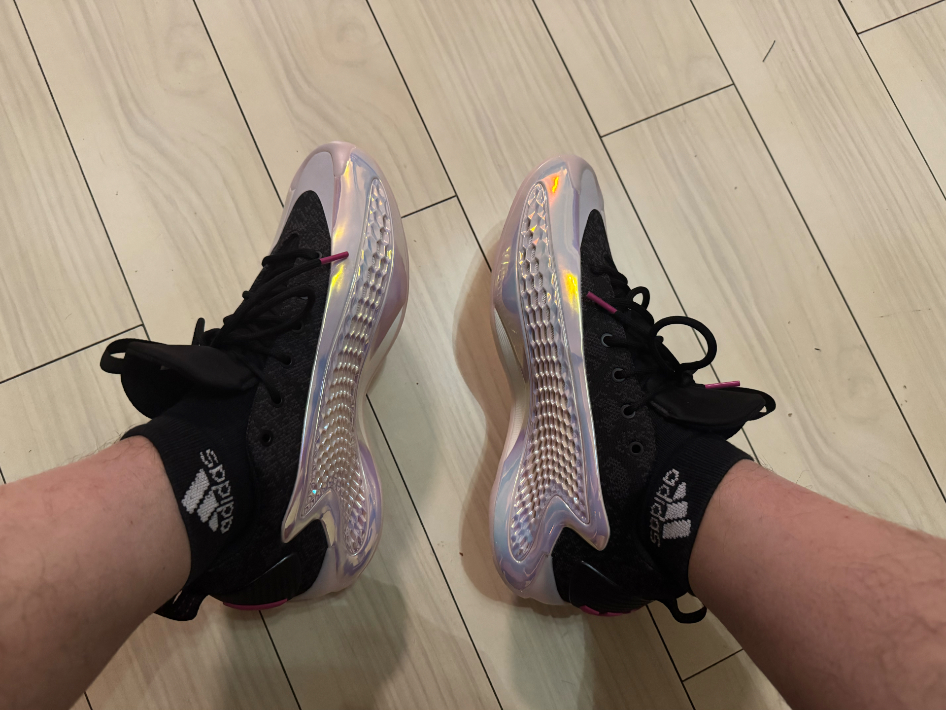 custom review-Adidas A.E. 1 Амортизирующие шоки противоскользящие устойчивые к истиранию низкий топ баскетбольные кроссовки мужской розовый синий черный