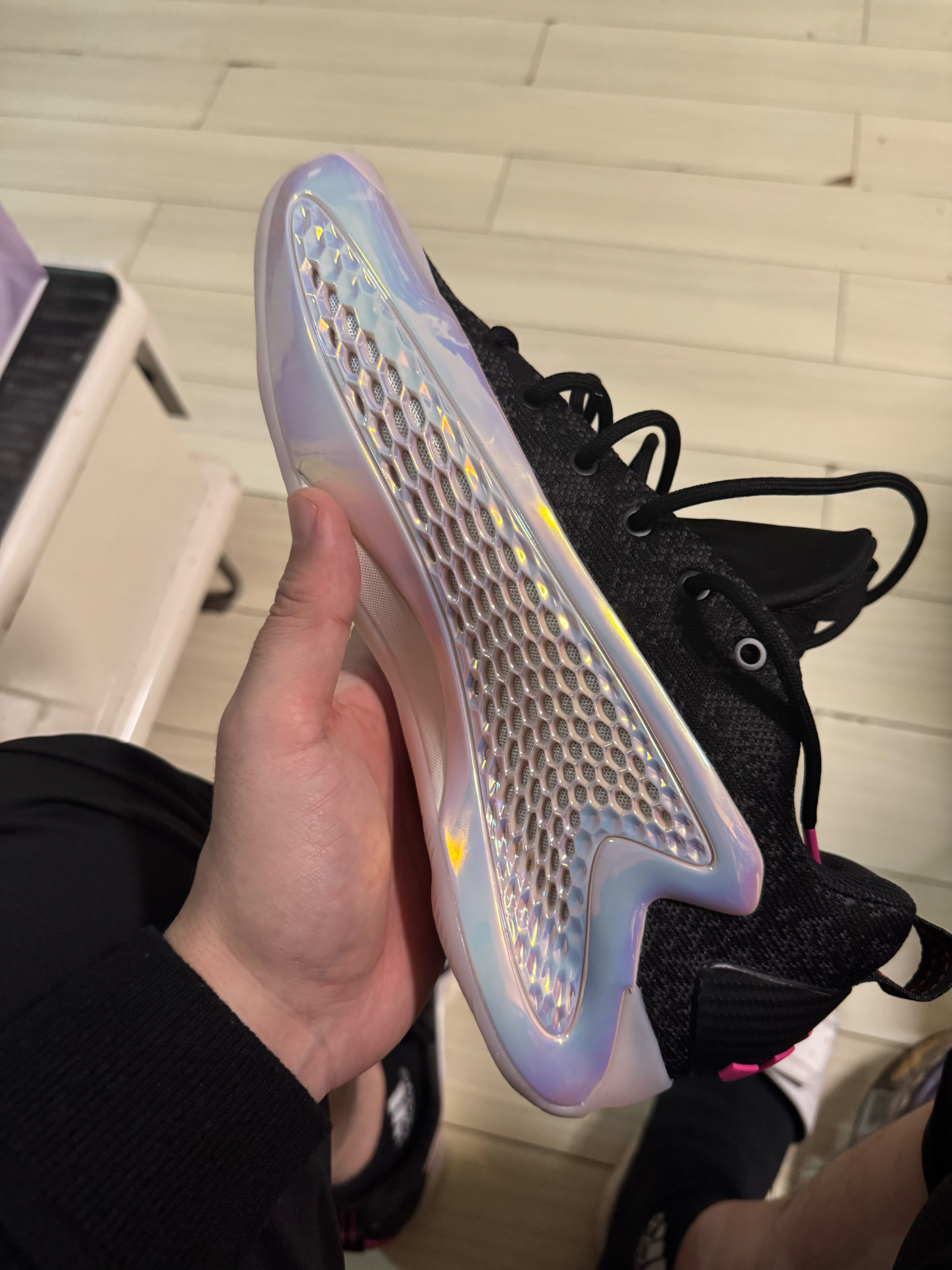 custom review-Adidas A.E. 1 Амортизирующие шоки противоскользящие устойчивые к истиранию низкий топ баскетбольные кроссовки мужской розовый синий черный