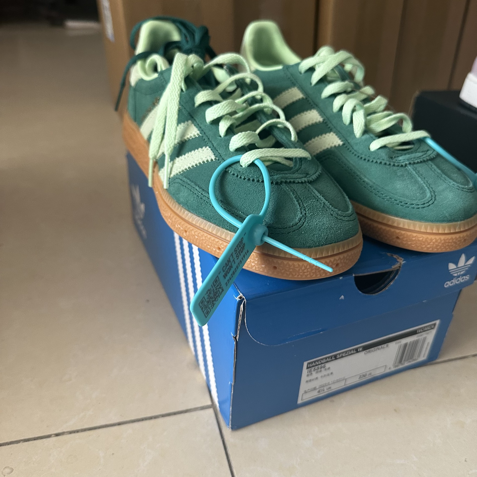 custom review-Adidas Originals HANDBALL SPEZIAL Устойчивые к истиранию Низкие Кроссовки для скейтбординга Женские Зеленые