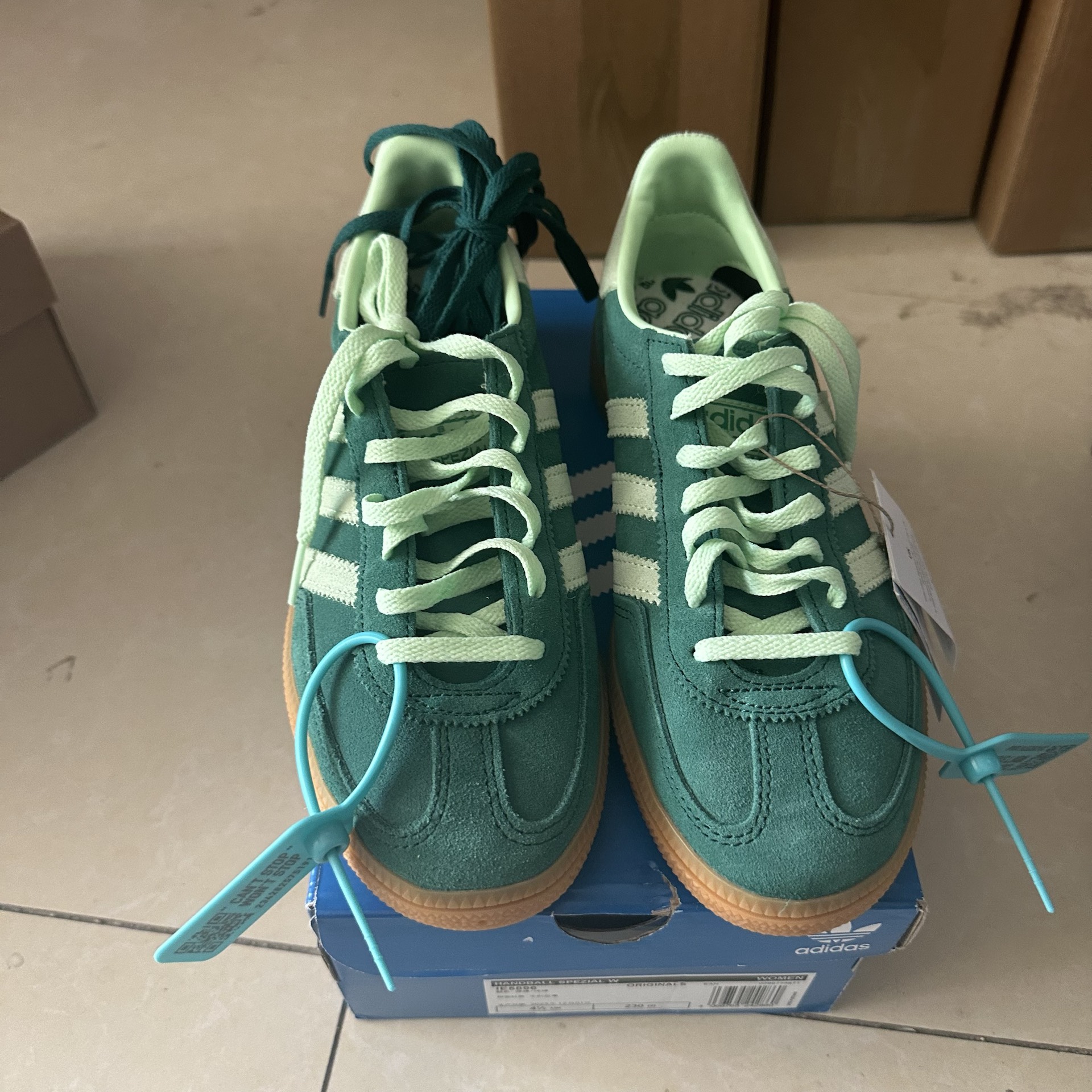 custom review-Adidas Originals HANDBALL SPEZIAL Устойчивые к истиранию Низкие Кроссовки для скейтбординга Женские Зеленые