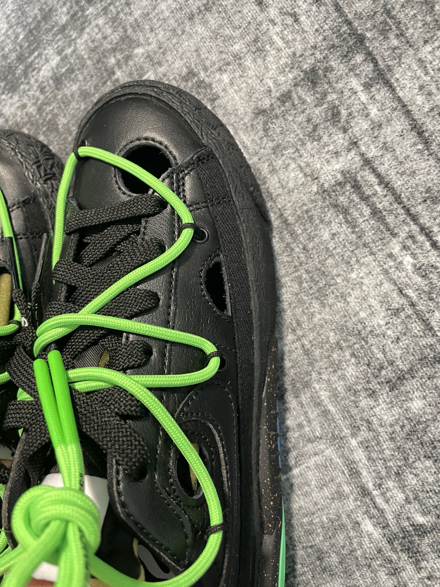 custom review-Off Белый x Nike Blazer 77 'Черный And Electro Зеленый' Низкие Скейтбординг Кроссовки Унисекс Черный Зеленый