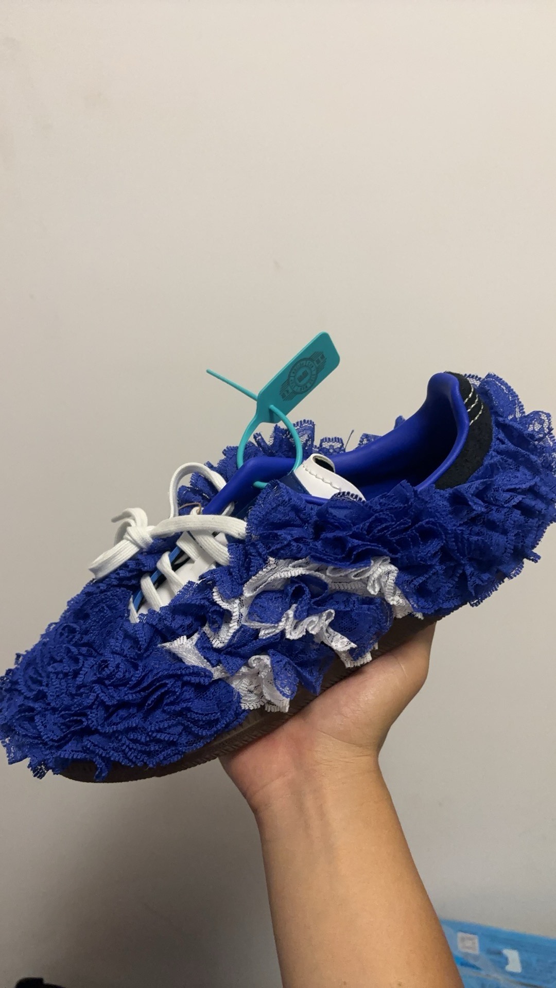 custom review-Caroline x Adidas Originals SAMBA OG Обувь Устойчивая к истиранию Низкий Топ Скейтбординг Женские Синие Белые