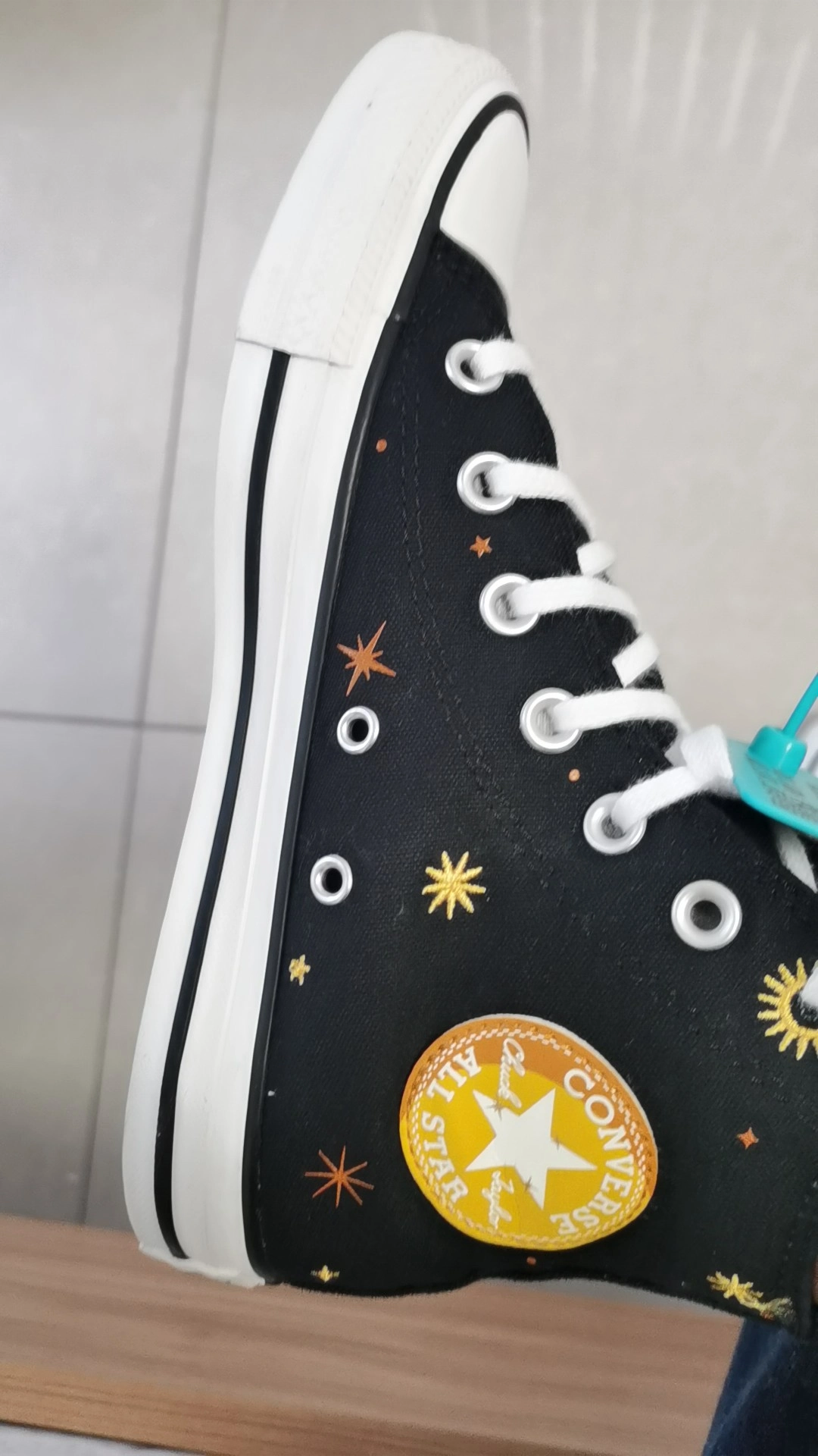 custom review-Converse Chuck Taylor All Star Небесный Цветочный Высокие Кеды Женские Черные Желтые