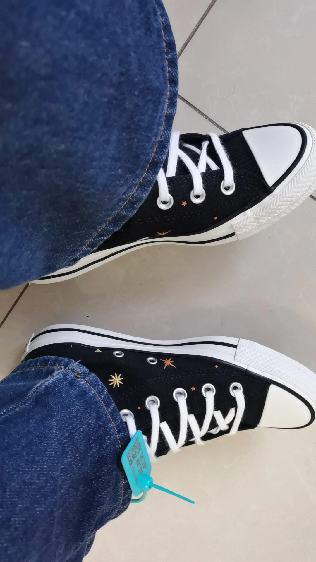 custom review-Converse Chuck Taylor All Star Небесный Цветочный Высокие Кеды Женские Черные Желтые