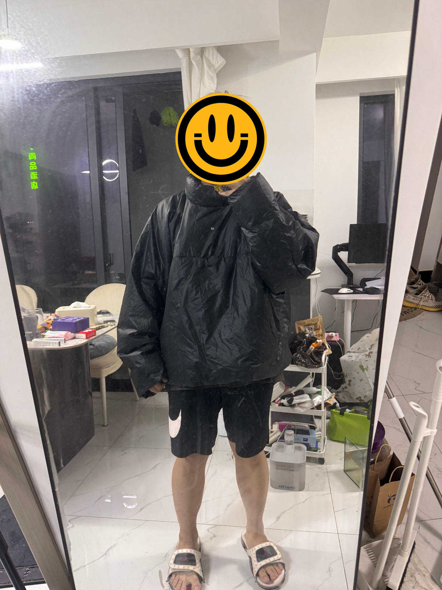 custom review-YEEZY x Gap X Balenciaga Пуловер с высоким воротником хлопковый пуховик мужской черный