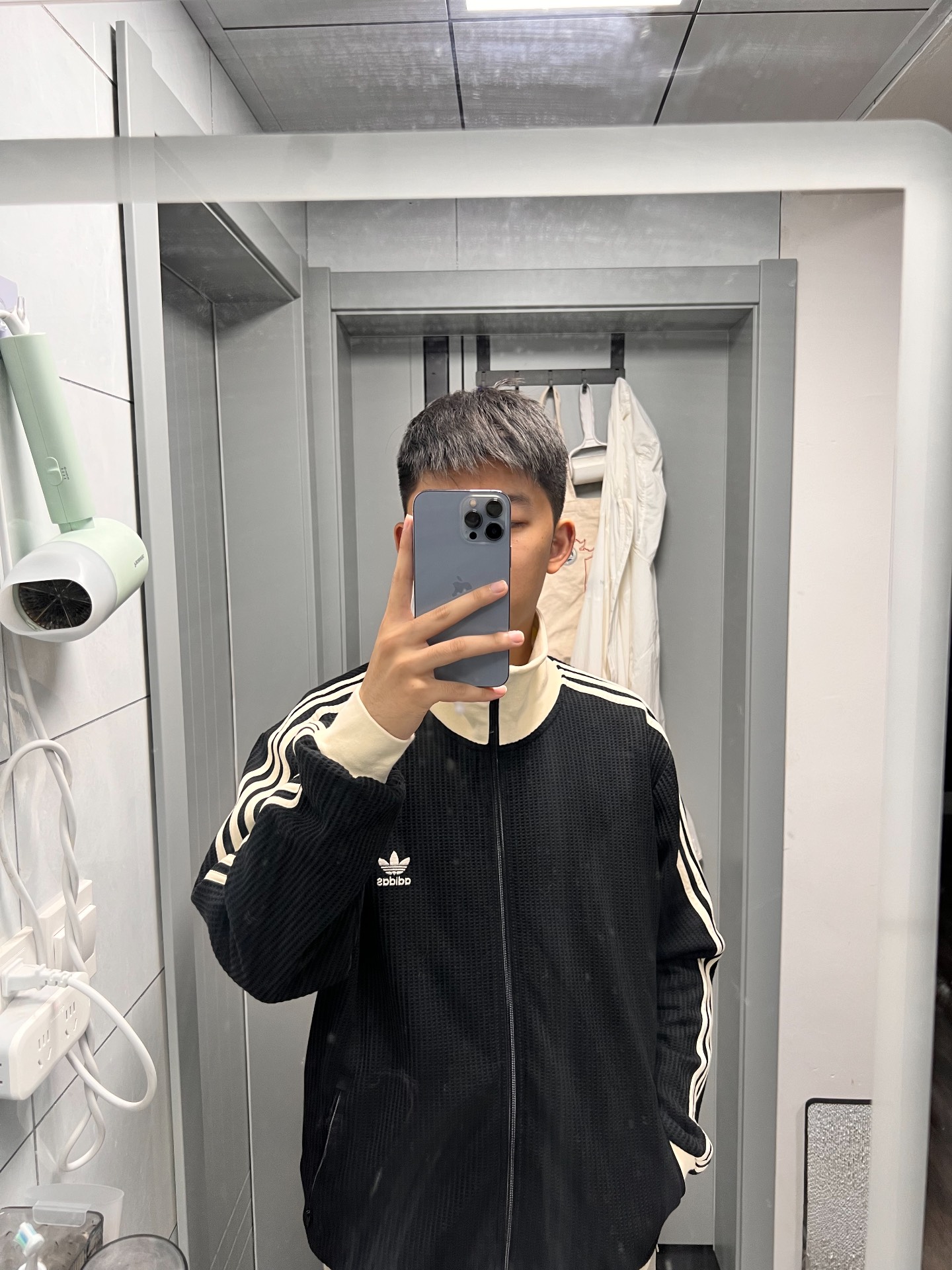 custom review-Adidas Originals Clover Series Outfit Куртки и Пальто Унисекс Черный